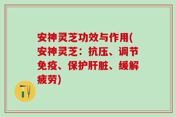 安神灵芝功效与作用(安神灵芝：抗压、调节免疫、保护肝脏、缓解疲劳)