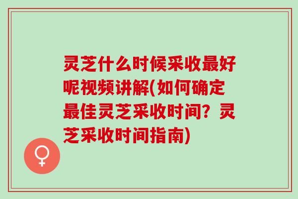 灵芝什么时候采收好呢视频讲解(如何确定佳灵芝采收时间?灵芝采收时间指南) 灵芝什么时候采收好呢视频讲解(如何确定佳灵芝采收时间?灵芝采收时间指南)