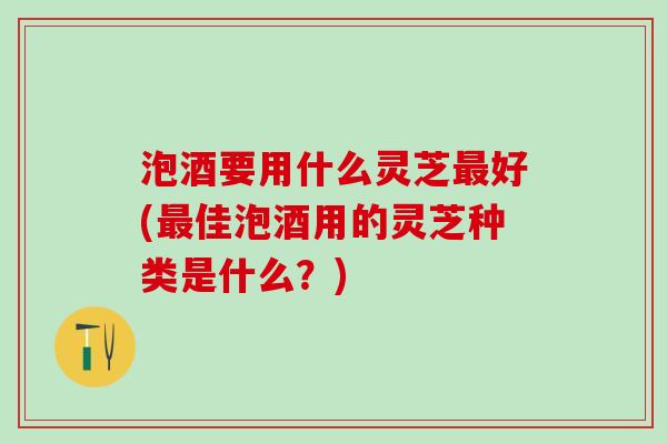 泡酒要用什么灵芝最好(最佳泡酒用的灵芝种类是什么？)