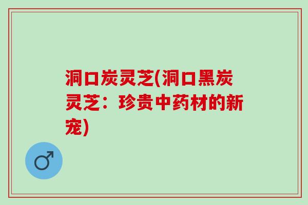 洞口炭灵芝(洞口黑炭灵芝：珍贵中药材的新宠)
