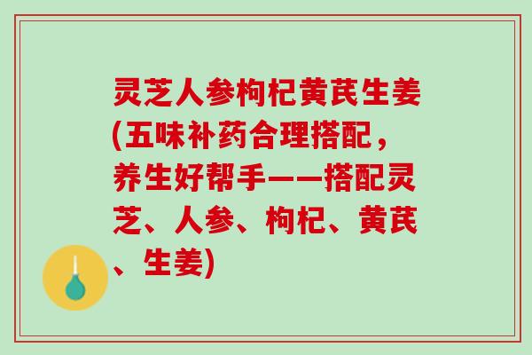 灵芝人参枸杞黄芪生姜(五味补药合理搭配，养生好帮手——搭配灵芝、人参、枸杞、黄芪、生姜)
