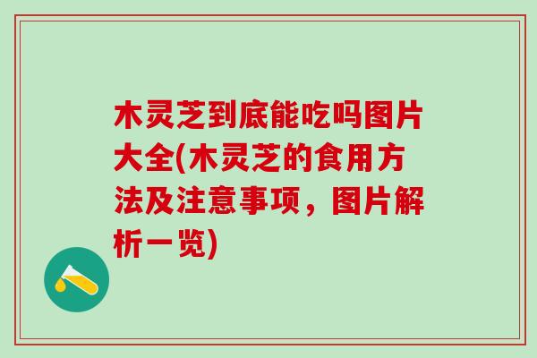 木灵芝到底能吃吗图片大全(木灵芝的食用方法及注意事项，图片解析一览)