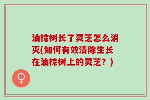 油棕树长了灵芝怎么消灭(如何有效清除生长在油棕树上的灵芝？)