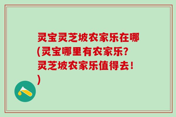灵宝灵芝坡农家乐在哪(灵宝哪里有农家乐？灵芝坡农家乐值得去！)