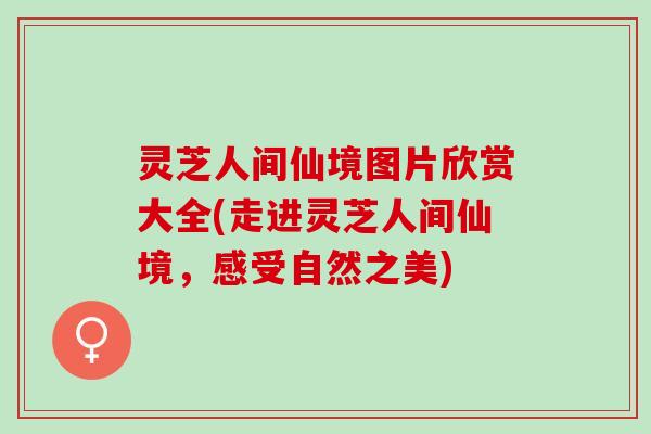 灵芝人间仙境图片欣赏大全(走进灵芝人间仙境，感受自然之美)