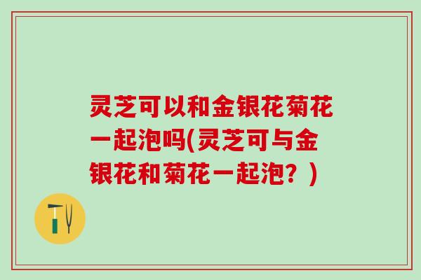 灵芝可以和金银花菊花一起泡吗(灵芝可与金银花和菊花一起泡？)
