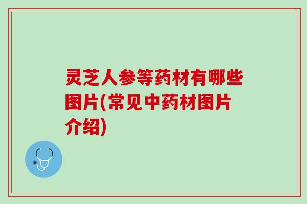 灵芝人参等药材有哪些图片(常见中药材图片介绍)