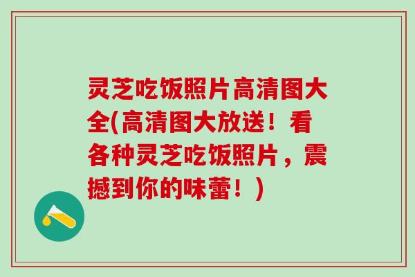 灵芝吃饭照片高清图大全(高清图大放送!看各种灵芝吃饭照片,震撼到你的味蕾!) 灵芝吃饭照片高清图大全(高清图大放送!看各种灵芝吃饭照片,震撼到你的味蕾!)