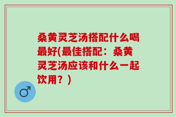 桑黄灵芝汤搭配什么喝最好(最佳搭配：桑黄灵芝汤应该和什么一起饮用？)