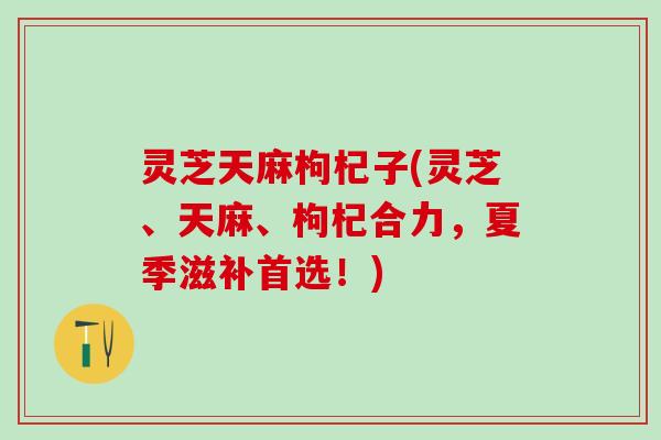 灵芝天麻枸杞子(灵芝、天麻、枸杞合力，夏季滋补首选！)