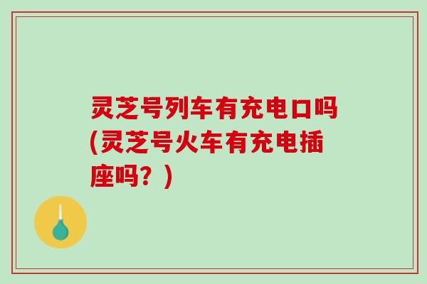 灵芝号列车有充电口吗(灵芝号火车有充电插座吗?) 灵芝号列车有充电口吗(灵芝号火车有充电插座吗?)
