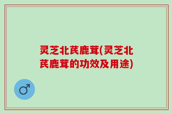 灵芝北芪鹿茸(灵芝北芪鹿茸的功效及用途)