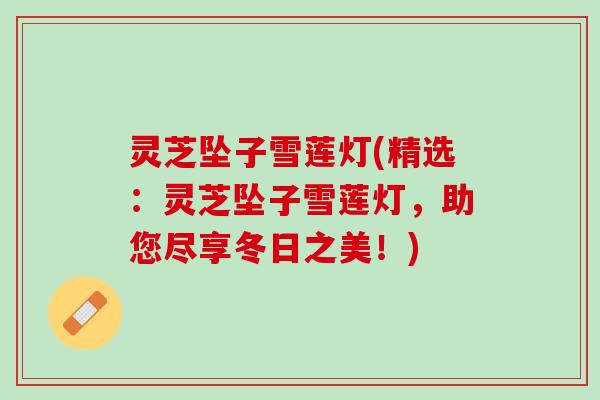 灵芝坠子雪莲灯(精选：灵芝坠子雪莲灯，助您尽享冬日之美！)
