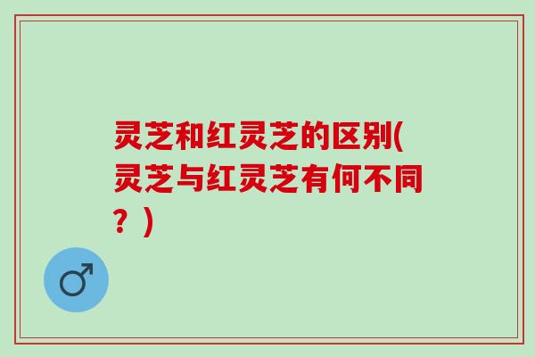 灵芝和红灵芝的区别(灵芝与红灵芝有何不同？)