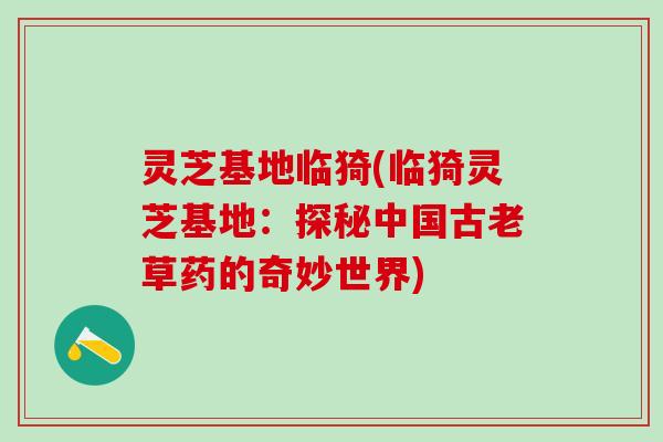 灵芝基地临猗(临猗灵芝基地：探秘中国古老草药的奇妙世界)