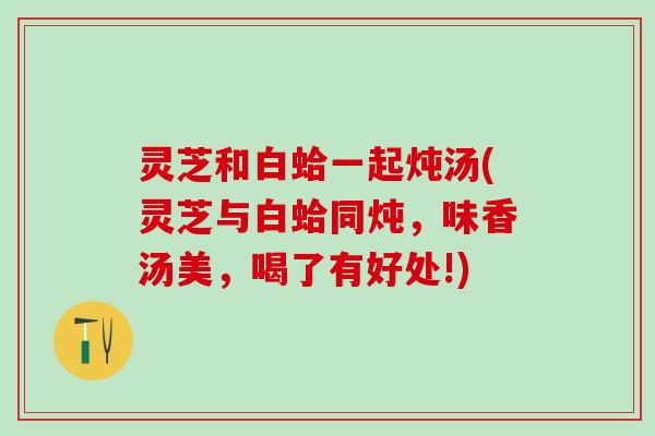 灵芝和白蛤一起炖汤(灵芝与白蛤同炖，味香汤美，喝了有好处!)