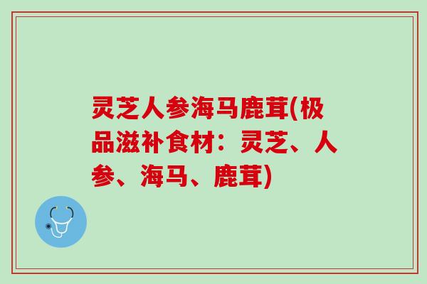 灵芝人参海马鹿茸(极品滋补食材：灵芝、人参、海马、鹿茸)