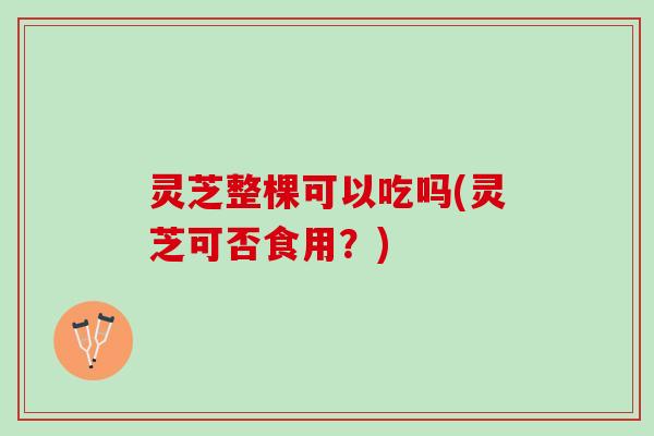 灵芝整棵可以吃吗(灵芝可否食用？)