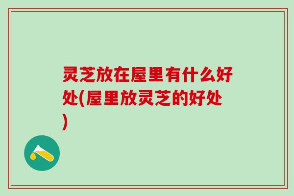 灵芝放在屋里有什么好处(屋里放灵芝的好处)