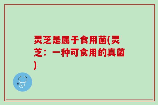 灵芝是属于食用菌(灵芝：一种可食用的真菌)