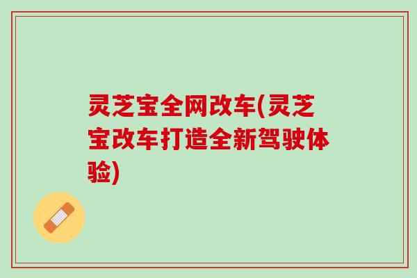 灵芝宝全网改车(灵芝宝改车打造全新驾驶体验) 灵芝宝全网改车(灵芝宝改车打造全新驾驶体验)