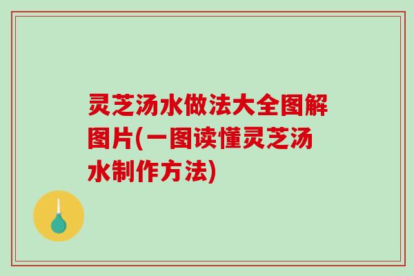 灵芝汤水做法大全图解图片(一图读懂灵芝汤水制作方法)