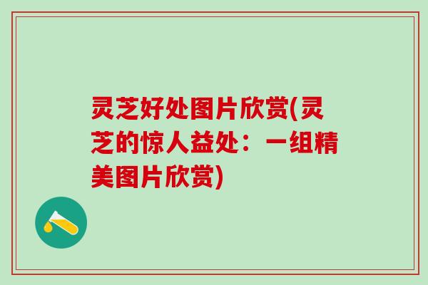 灵芝好处图片欣赏(灵芝的惊人益处：一组精美图片欣赏)