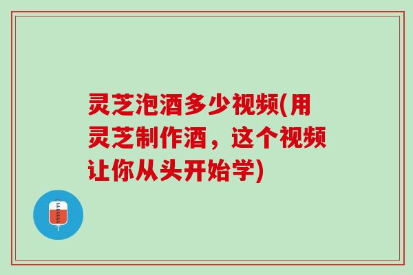 灵芝泡酒多少视频(用灵芝制作酒，这个视频让你从头开始学)
