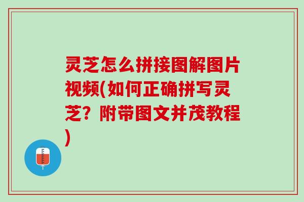 灵芝怎么拼接图解图片视频(如何正确拼写灵芝？附带图文并茂教程)