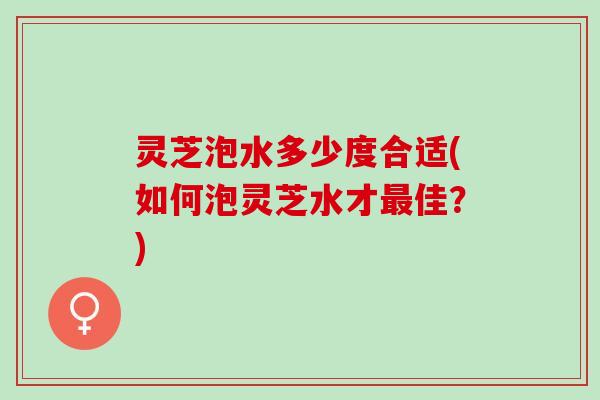 灵芝泡水多少度合适(如何泡灵芝水才佳？)