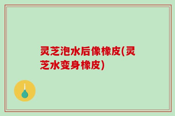 灵芝泡水后像橡皮(灵芝水变身橡皮)