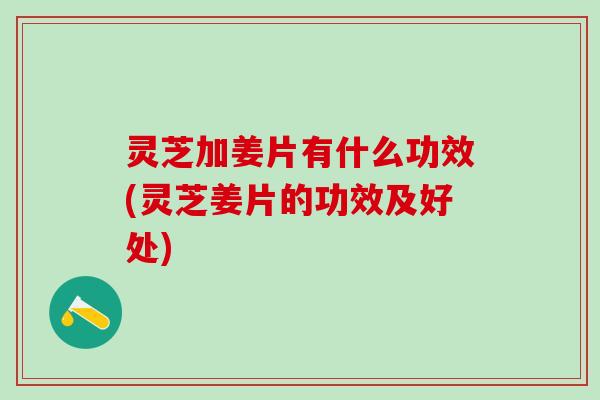 灵芝加姜片有什么功效(灵芝姜片的功效及好处)