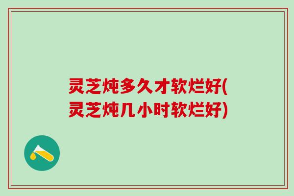 灵芝炖多久才软烂好(灵芝炖几小时软烂好)