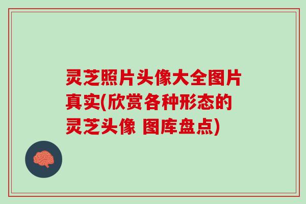 灵芝照片头像大全图片真实(欣赏各种形态的灵芝头像 图库盘点)
