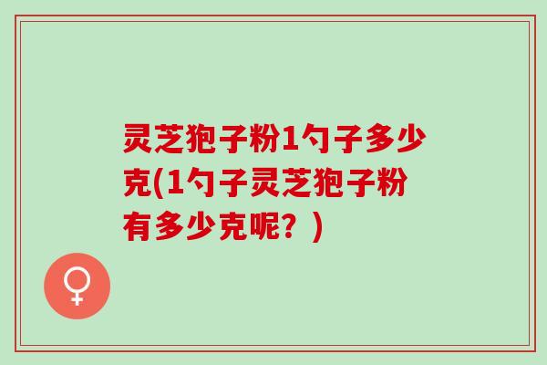 灵芝狍子粉1勺子多少克(1勺子灵芝狍子粉有多少克呢？)
