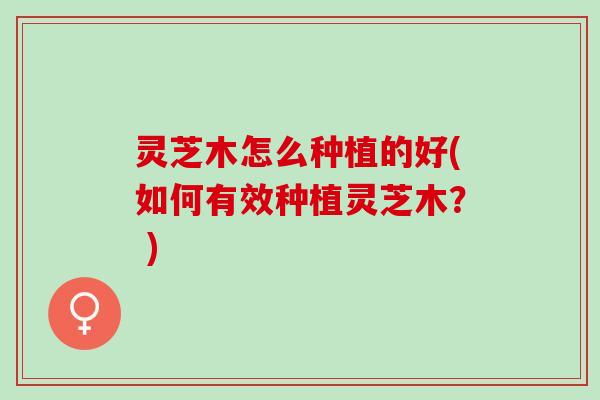 灵芝木怎么种植的好(如何有效种植灵芝木？ )