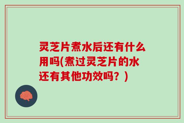 灵芝片煮水后还有什么用吗(煮过灵芝片的水还有其他功效吗？)