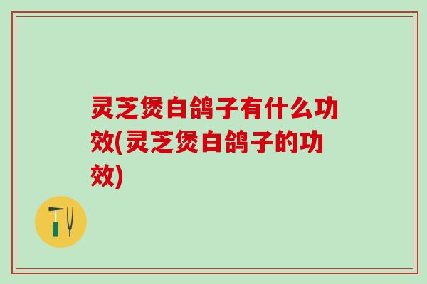 灵芝煲白鸽子有什么功效(灵芝煲白鸽子的功效)