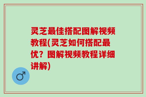 灵芝最佳搭配图解视频教程(灵芝如何搭配最优？图解视频教程详细讲解)