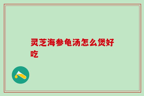 灵芝海参龟汤怎么煲好吃