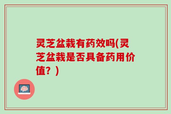 灵芝盆栽有药效吗(灵芝盆栽是否具备药用价值？)
