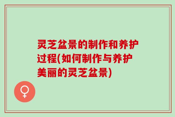 灵芝盆景的制作和养护过程(如何制作与养护美丽的灵芝盆景)