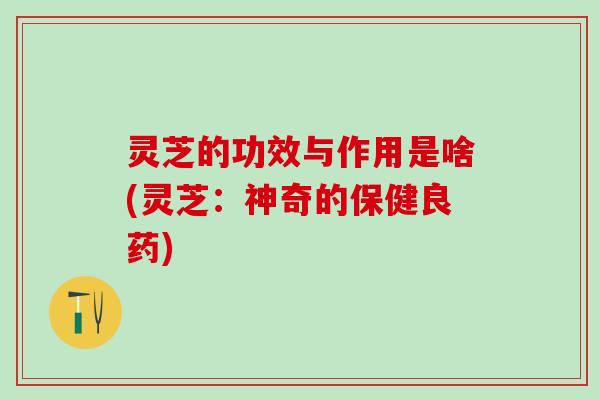 灵芝的功效与作用是啥(灵芝:神奇的保健良药) 灵芝的功效与作用是啥(灵芝:神奇的保健良药)
