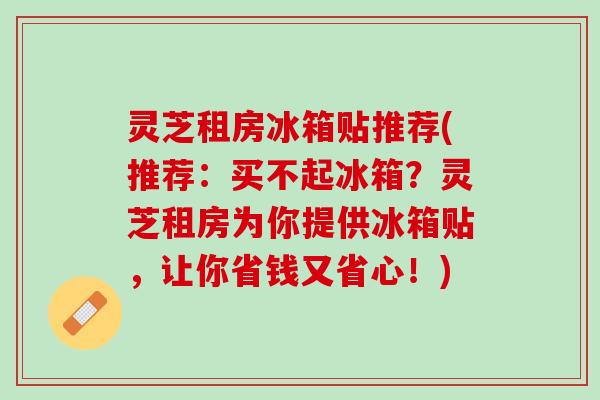 灵芝租房冰箱贴推荐(推荐：买不起冰箱？灵芝租房为你提供冰箱贴，让你省钱又省心！)
