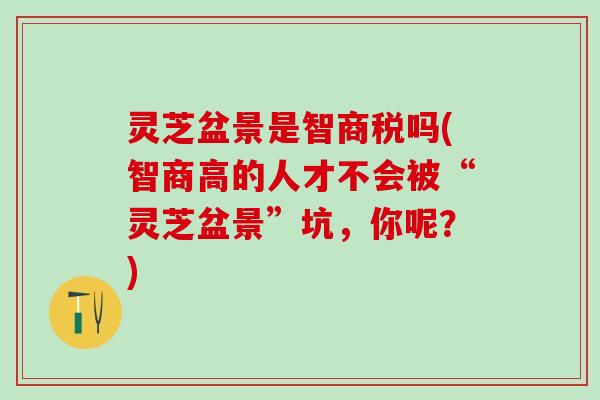 灵芝盆景是智商税吗(智商高的人才不会被“灵芝盆景”坑，你呢？)