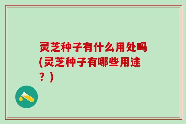 灵芝种子有什么用处吗(灵芝种子有哪些用途？)