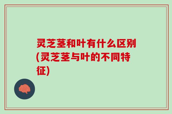 灵芝茎和叶有什么区别(灵芝茎与叶的不同特征)
