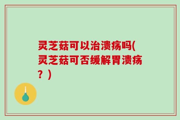 灵芝菇可以治溃疡吗(灵芝菇可否缓解胃溃疡？)