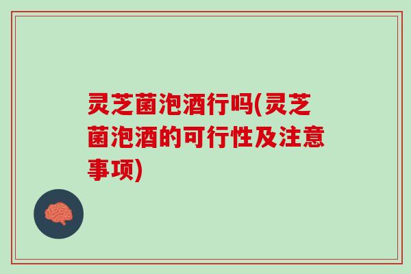 灵芝菌泡酒行吗(灵芝菌泡酒的可行性及注意事项)
