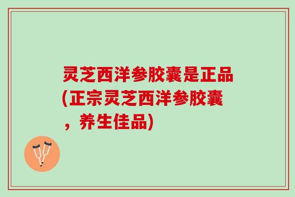 灵芝西洋参胶囊是正品(正宗灵芝西洋参胶囊，养生佳品)